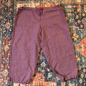 Eileen Fisher Lavender Linen Trousers